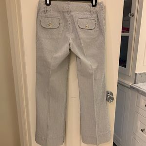 Cravate Banana Republic Seersucker - 56 Pouces, Soie 51% Coton 49%, Bleue Rayée